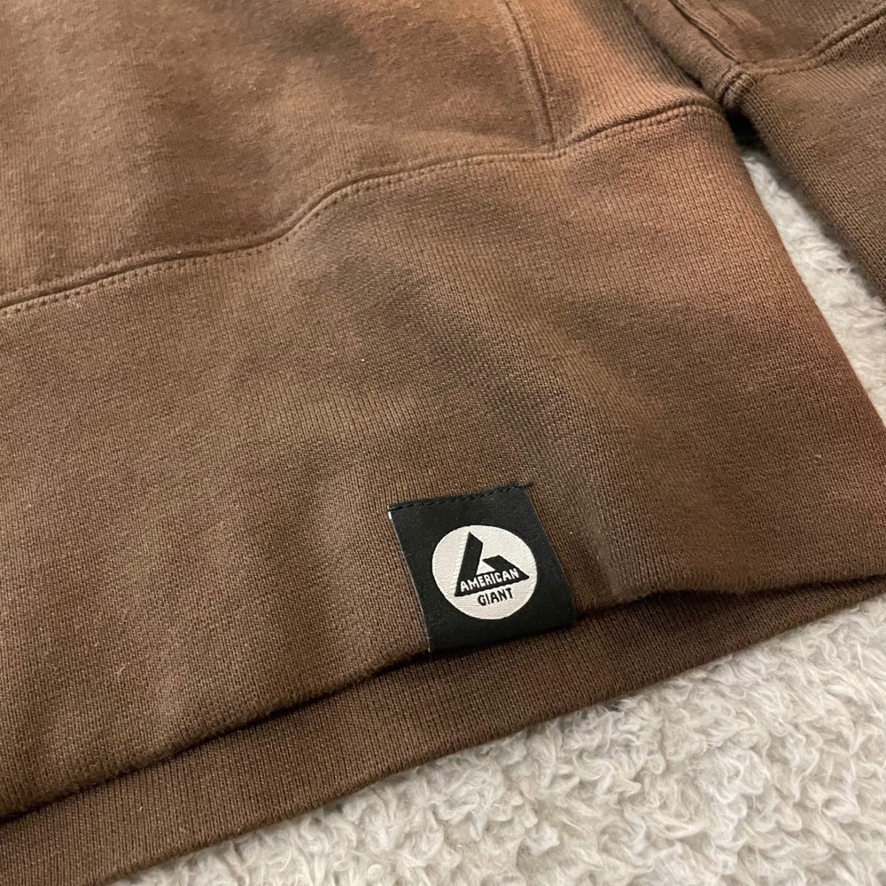 American Giant Heavyweight Hoodie Mens Medium Brown Cotton Full Zip Made in USA - Picture 7 of 10